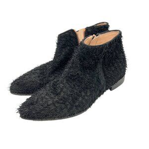 Anna Baiguera Short Leather Fringe Textured Booties